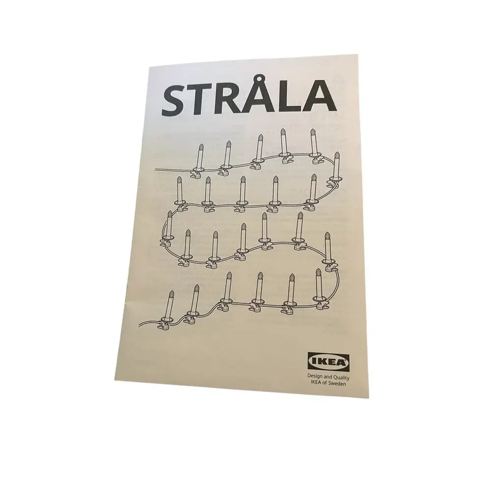 NEW IKEA STRALA LED Lighting Chain With 24 Light Candles Shaped Bulb With Clips